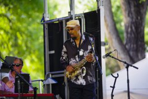 sax player on Kuumba Stage