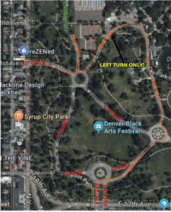 Traffic right of way in park map